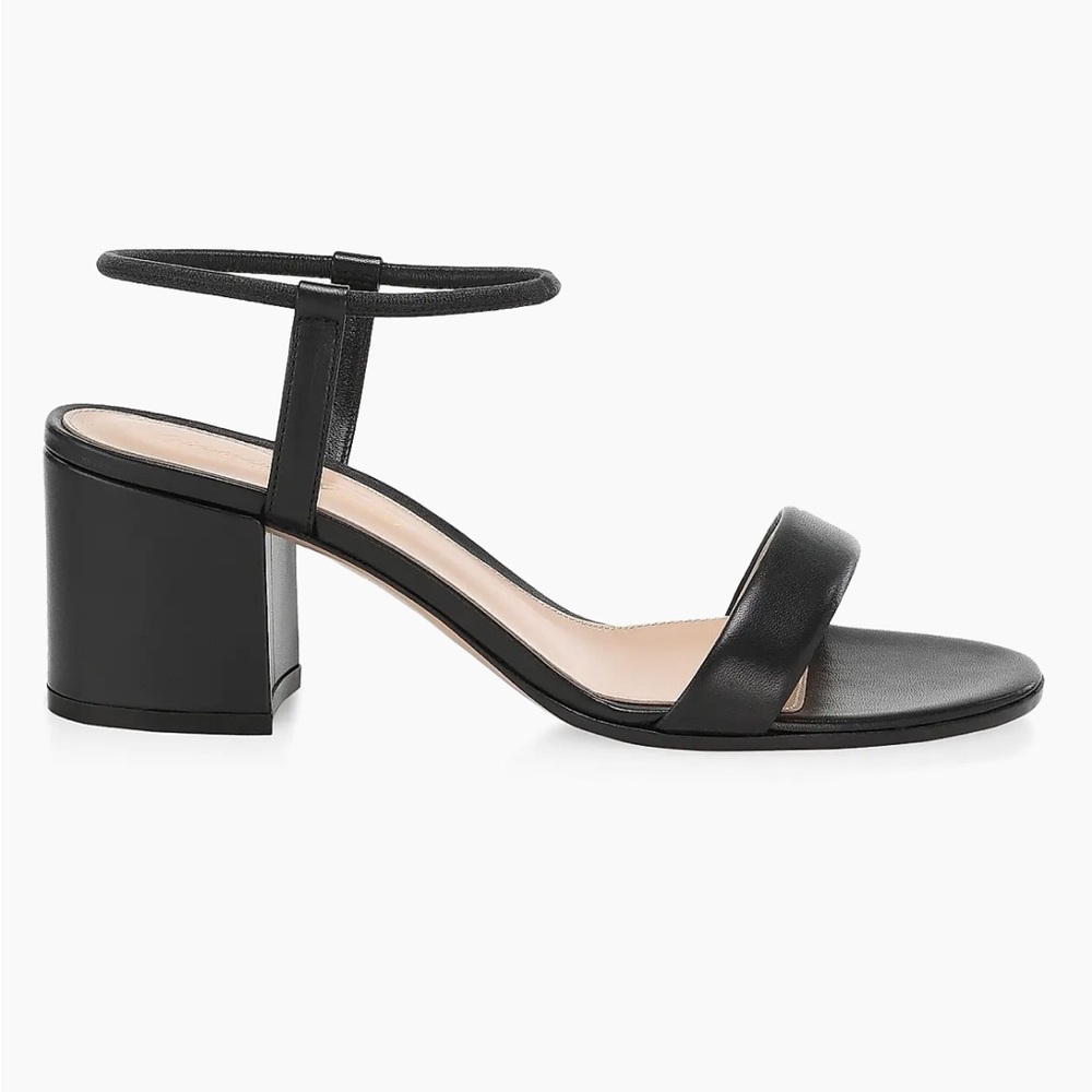 Gianvito Rossi Nadia Leather Block-Heel Sandals